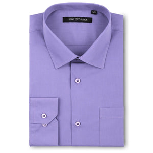mens lilac dress shirt Men's Satin with Tie & Handkerchief 20.5 37/38 / Lilac not extra width Mens Classic Fit Spread Collar