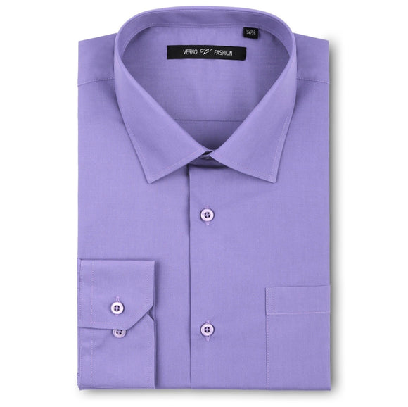 Men's Lilac Dress Shirt Classic Fit Verno Fashion – Moreno's Wear