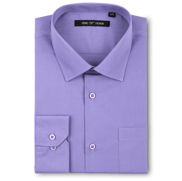 Men's Lilac Dress Shirt Slim Fit Verno Fashion