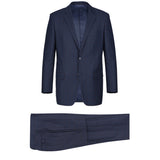 Men's Renoir Two Piece Windowpane Dark Navy Classic Fit Suit
