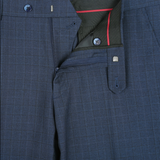 Men's Renoir Two Piece Windowpane Navy Classic Fit Suit