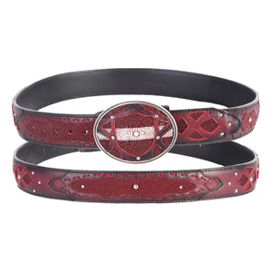 Men's Wild West Stingray Single Stone Belt