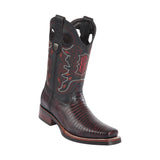 Men's Wild West Teju Lizard With Rubber Sole Boots Square Toe