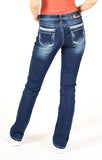 Women's Charme Dark Blue Denim Bootcut Jeans