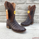Men's Corral Caiman Oil Brown Boots A3878 Wide Square Toe