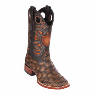 Men’s Wild West Pirarucu Fish Boots Wide Square Toe