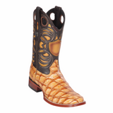 Men’s Wild West Pirarucu Fish Boots Wide Square Toe
