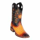 Men’s WIld West Caiman Tail Boots Wide Square Toe