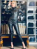 Camila Black Leather Jumpsuit