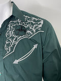 Nicholas Emerald Embroidered Shirt