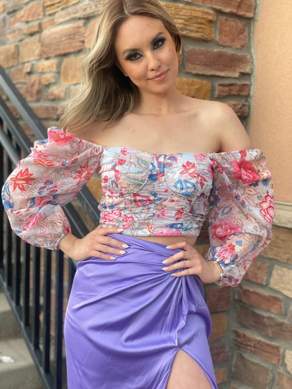 Lili Purple Satin Skirt
