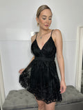 Karime Floral Black Dress