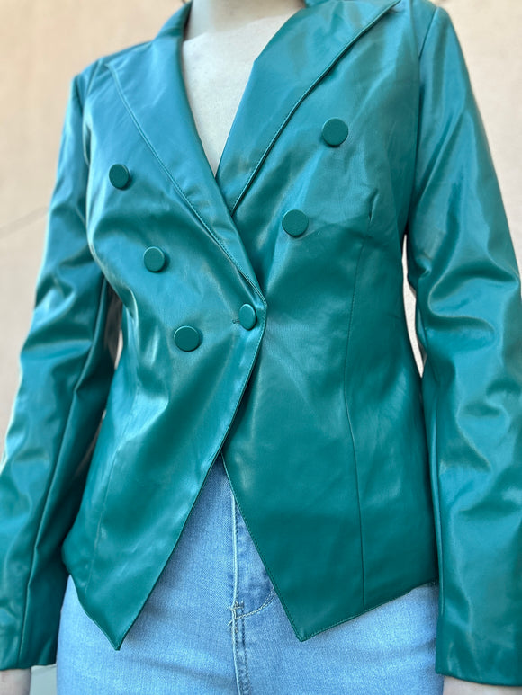 Marilú Green Faux Leather Jacket