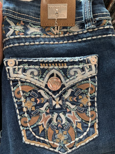 Kelly Denim Western Embroidered Flare Jeans