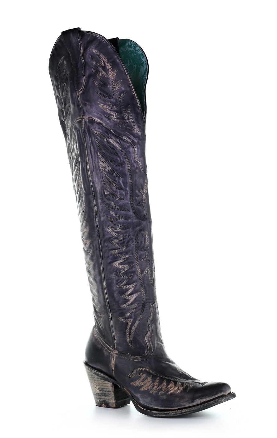 Corral Black Embroidery Tall Top Boots E1506 – Moreno's Wear