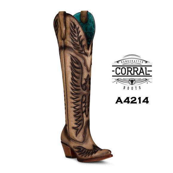 Corral Gold Embroidery Tall Top Boots A4214