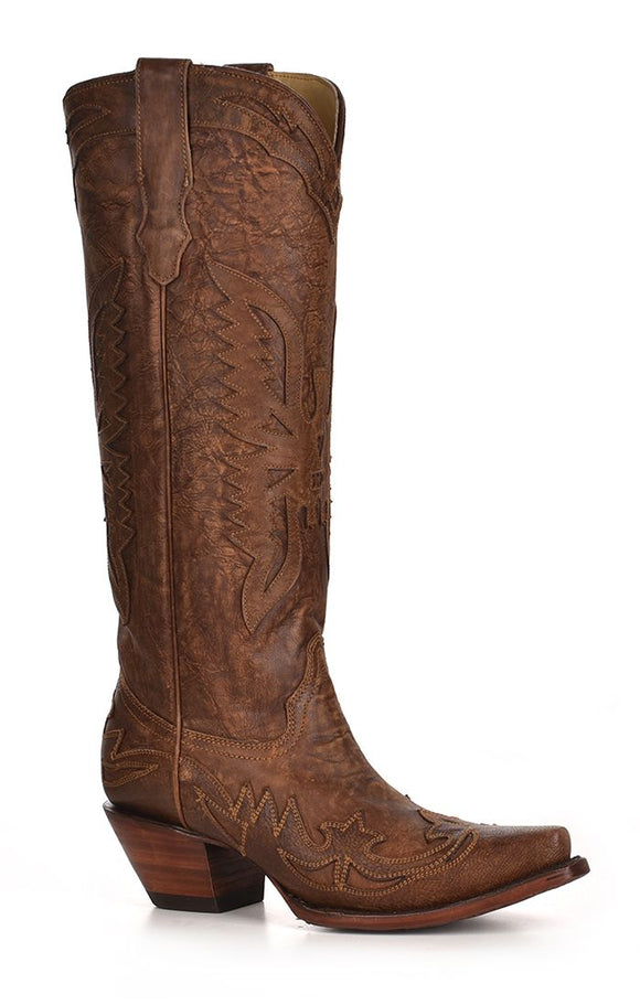 Corral R2295 Vintage Brown Eagle Overlay Boots
